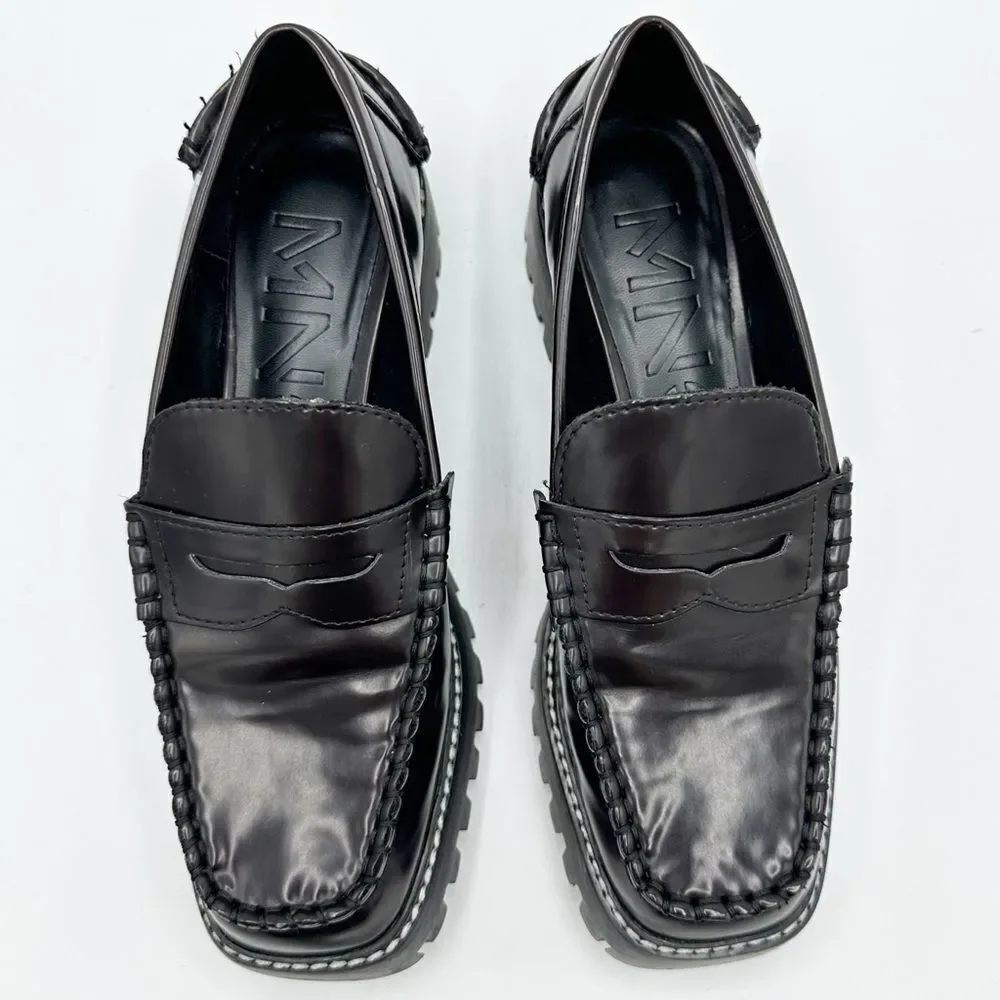 Mango Track Sole Faux Leather Slip-On Loafer with Track‎ Sole Deep Burgundy 7.5 - Picture 5 of 14
